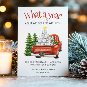 What A Year Funny Christmas Greeting Holiday Card
