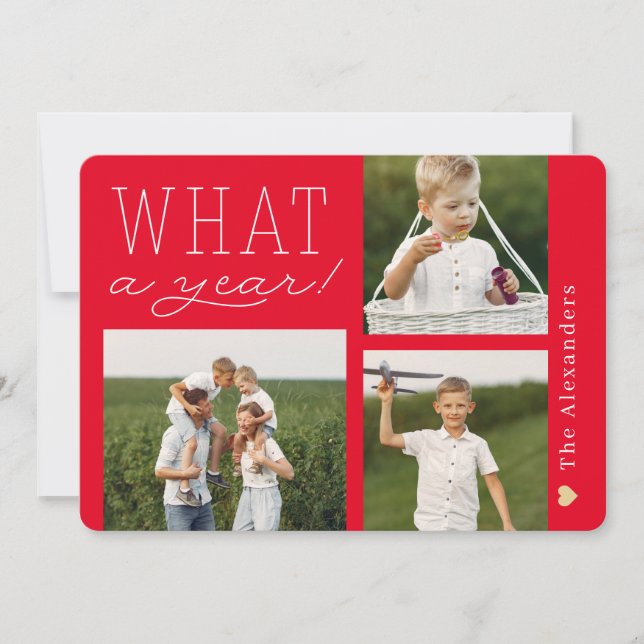 What A Year Holiday Photo Card (Front)