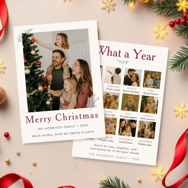 What a Year in Review Christmas Holiday Flat Card (Creator Uploaded)