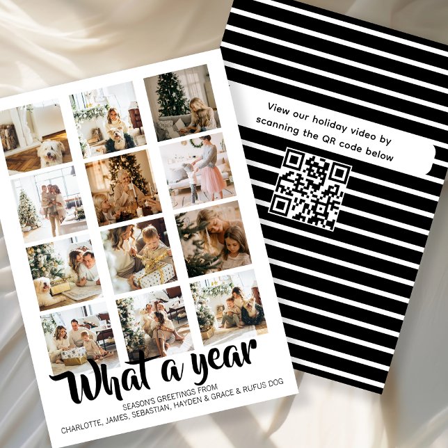 What a Year Interactive Christmas Personalized Holiday Card (What a Year Interactive Christmas Personalized Holiday Card by Ricaso. Scan QR code for message etc)