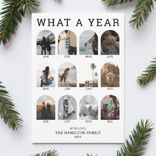 What a Year Modern Arch Photo Collage Christmas Holiday Card