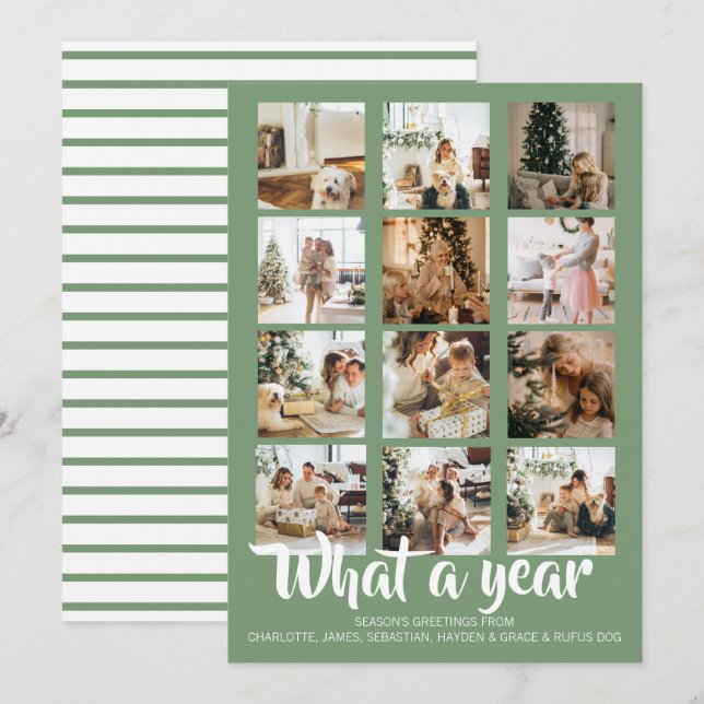 What a Year Photo Christmas Personalized Holiday Card (Front/Back)