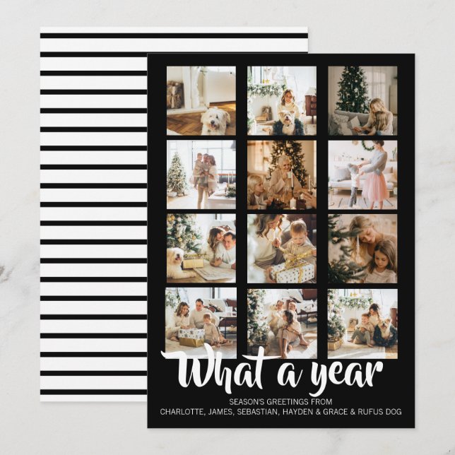 What a Year Photo Christmas Personalized Holiday Card (Front/Back)