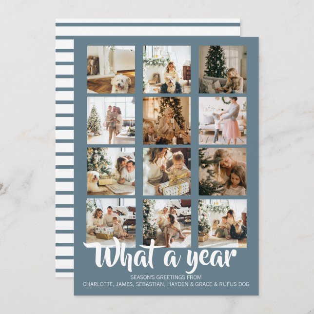 What a Year Photo Christmas Personalized Holiday Card (Front/Back)