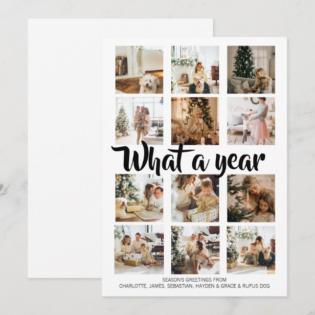 What a Year Photo Christmas Personalized Holiday Card (Front/Back)