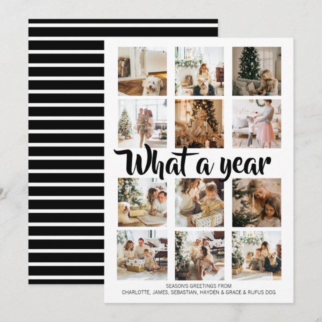 What a Year Photo Christmas Personalized Holiday Card (Front/Back)