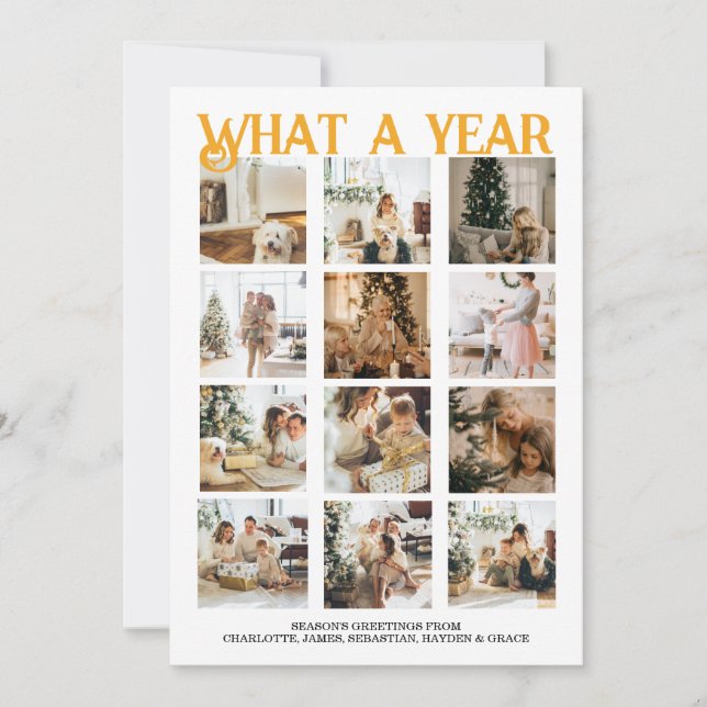 What a Year Photo Christmas Personalized Holiday Card (Front)