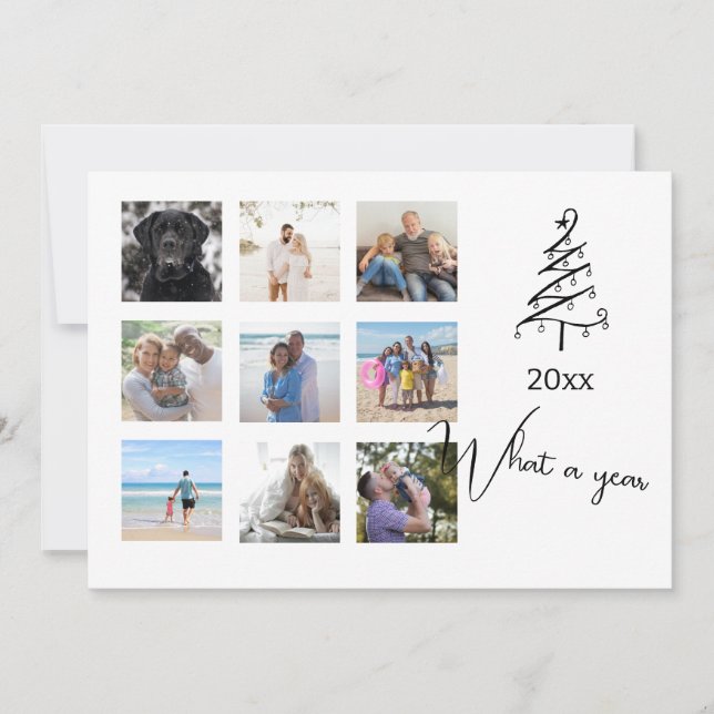 What a Year Photo Christmas Personalized Holiday Card (Front)