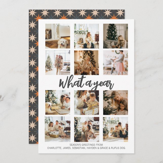 What a Year Photo Christmas Personalized Holiday Card (Front/Back)