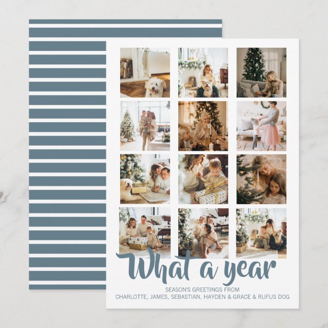 What a Year Photo Christmas Personalized Holiday Card (Front/Back)