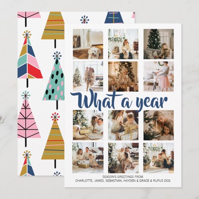 What a Year Photo Christmas Personalized Holiday Card (Front/Back)