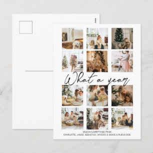 What a Year Photo Christmas Personalized Holiday Postcard