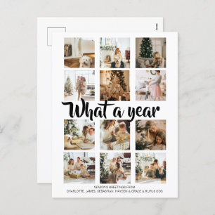 What a Year Photo Christmas Personalized Holiday Postcard