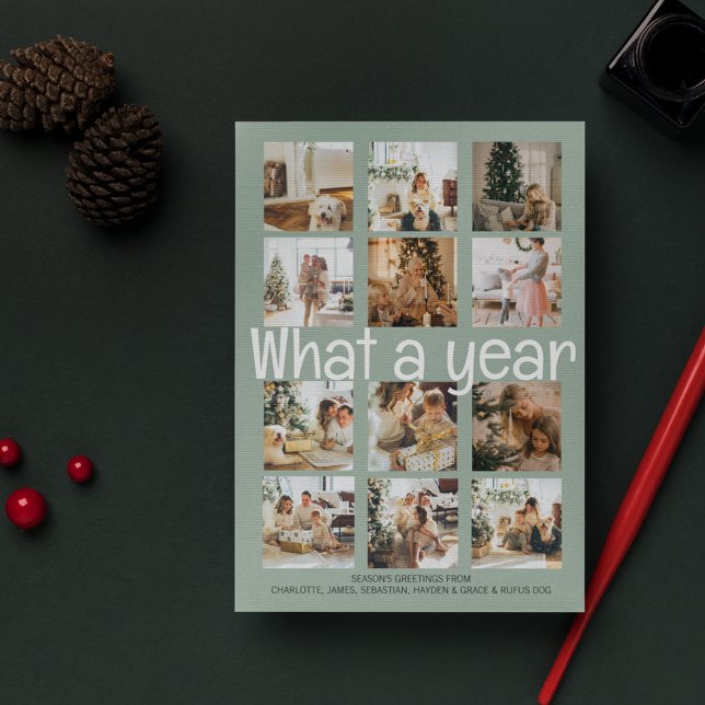 What a Year Photo Christmas Personalized Holiday Postcard (Creator Uploaded)