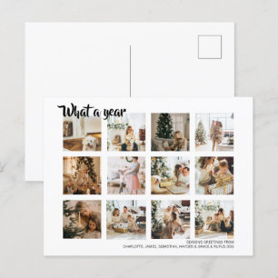 What a Year Photo Christmas Personalized Holiday Postcard