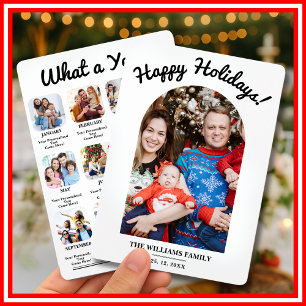 What A Year Photo Collage Happy Holiday Card