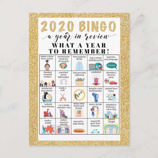 What a year quarantine activities Holiday Postcard (Front)