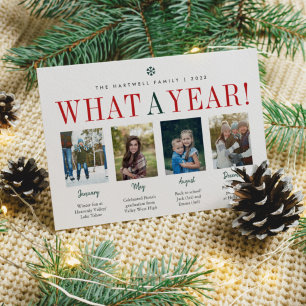 What a Year   Year in Review Photo Collage Holiday Card