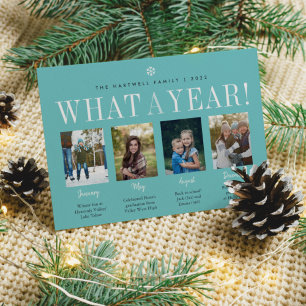 What a Year   Year in Review Photo Collage Holiday Card