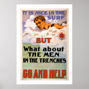 What About the Men in the Trenches (white) Poster