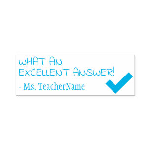 "WHAT AN EXCELLENT ANSWER!" Marking Rubber Stamp