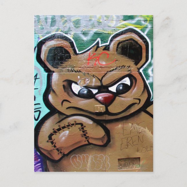what angry teddy postcard (Front)