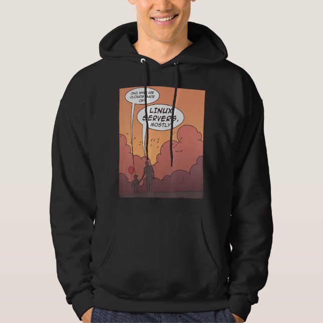 What Are Clouds Made Of Linux Server Mostly Funny Hoodie (Front)
