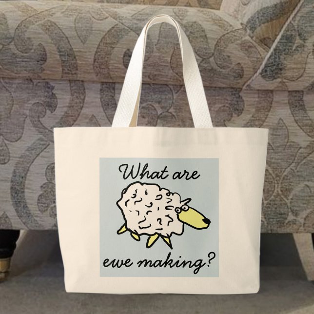 "What are ewe making?" Sheep Cartoon Project Bag (Creator Uploaded)
