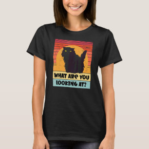 What Are You Looking At Vintage Black Fat Cat Sun T-Shirt