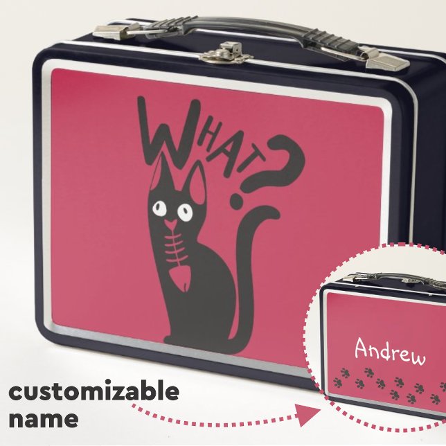 WHAT? Black Cat Customizable Metal Lunch Box (Creator Uploaded)