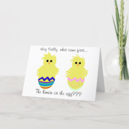 What Came First the Human or Egg? Fun Easter Card