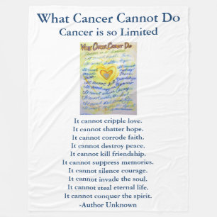 What Cancer Cannot Do Angel Chemo Custom Blanket