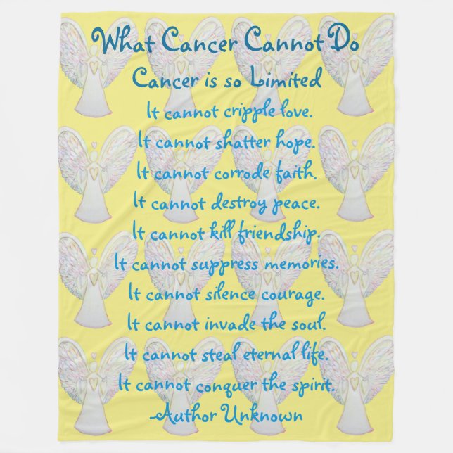 What Cancer Cannot Do Angel Chemo Custom Blanket (Front)