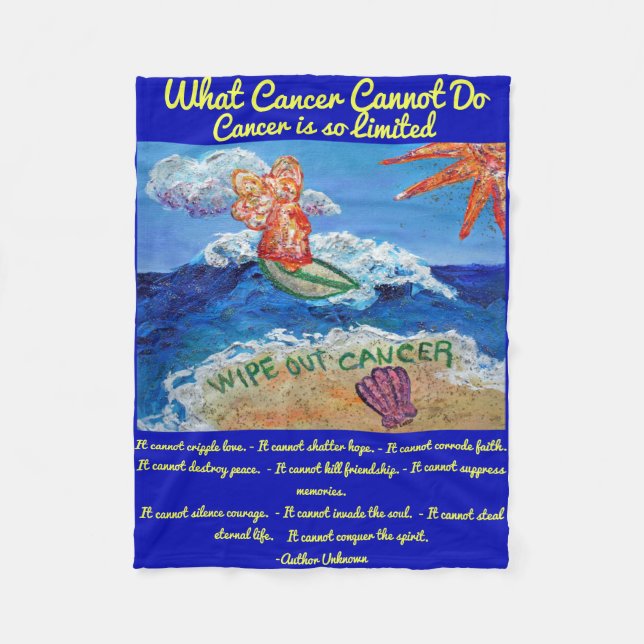 What Cancer Cannot Do Angel Chemo Custom Blanket (Front)