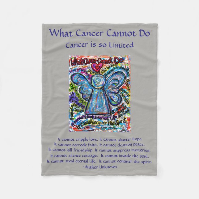 What Cancer Cannot Do Angel Chemo Custom Blanket (Front)