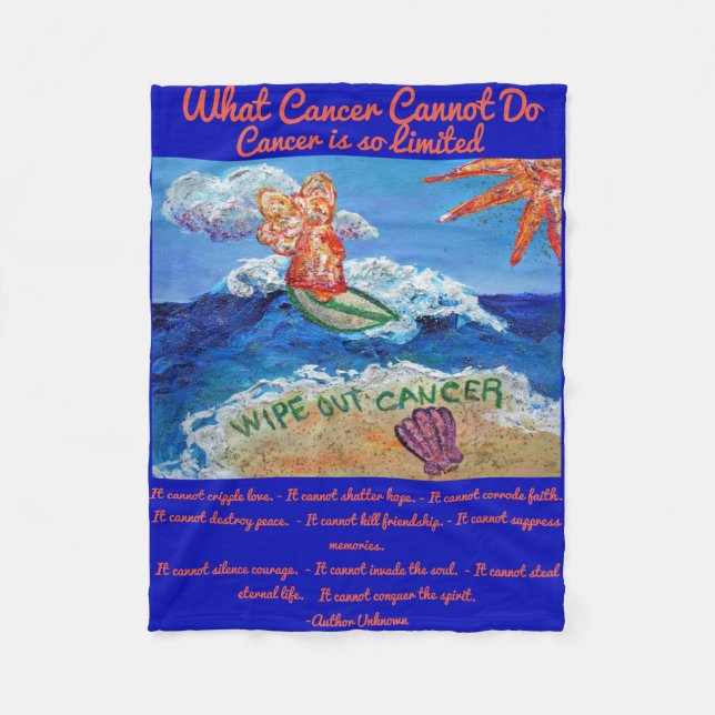 What Cancer Cannot Do Angel Chemo Custom Blanket (Front)