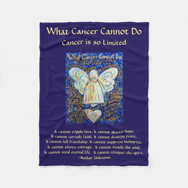 What Cancer Cannot Do Angel Chemo Custom Blanket (Front)