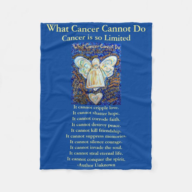 What Cancer Cannot Do Angel Chemo Custom Blanket (Front)