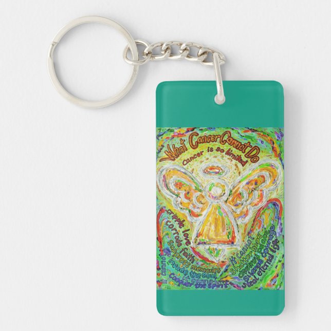 What Cancer Cannot Do Angel Pendant Keychain (Front)