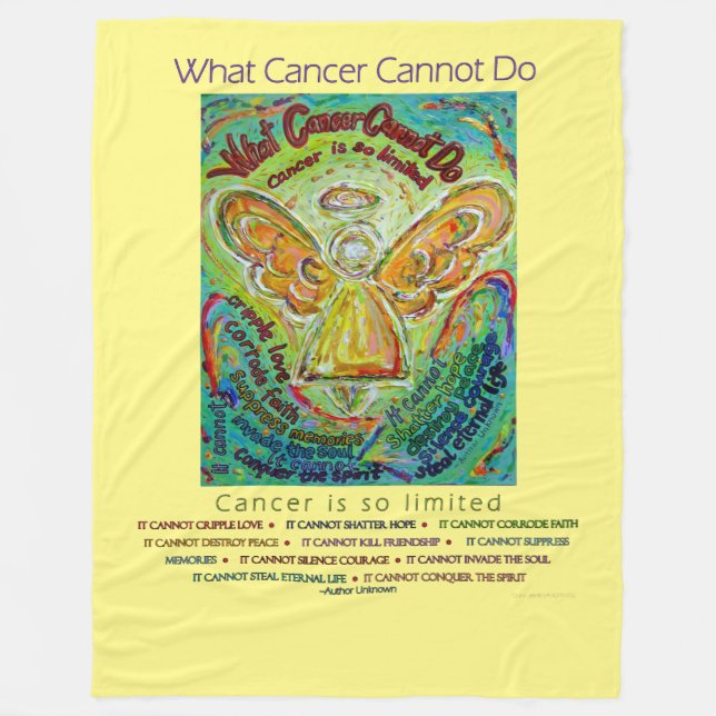 What Cancer Cannot Do Chemo Angel Fleece Blankets (Front)