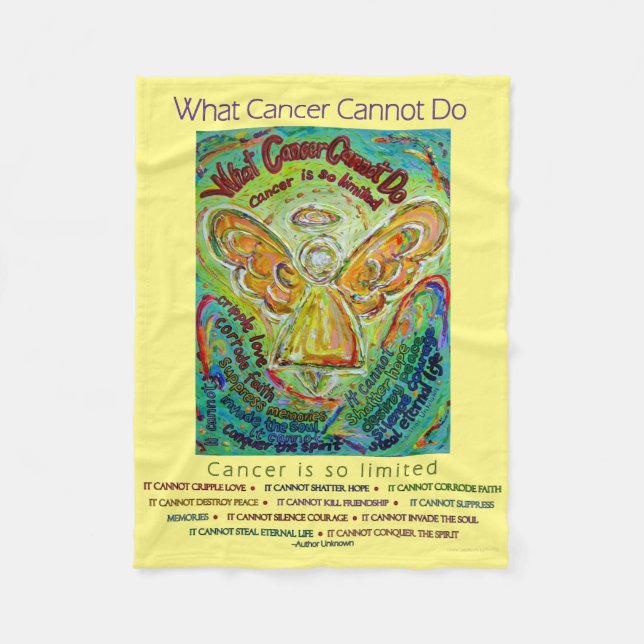 What Cancer Cannot Do Chemo Angel Fleece Blankets (Front)