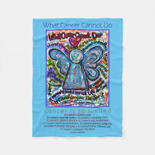 What Cancer Cannot Do Colorfu Angel Fleece Blanket (Front)
