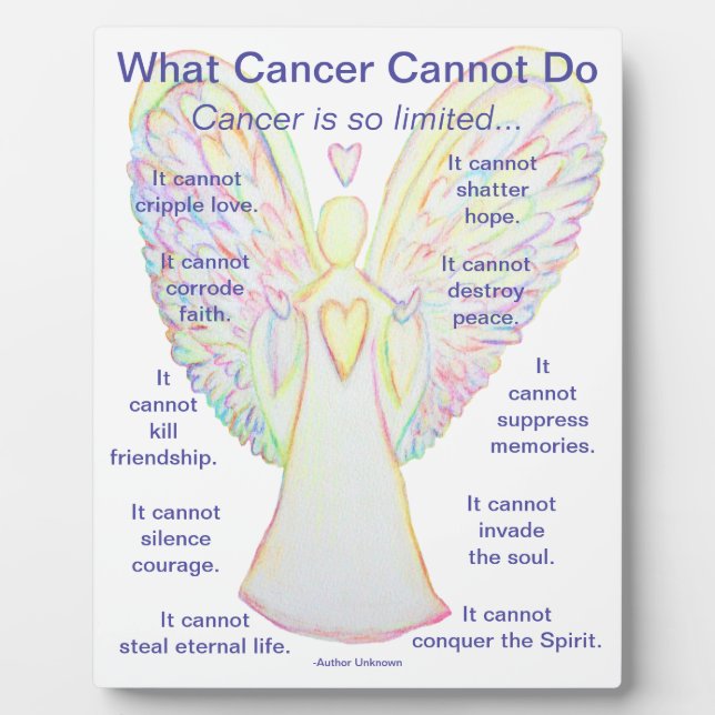 What Cancer Cannot Do Poem Angel Art Plaque (Front)