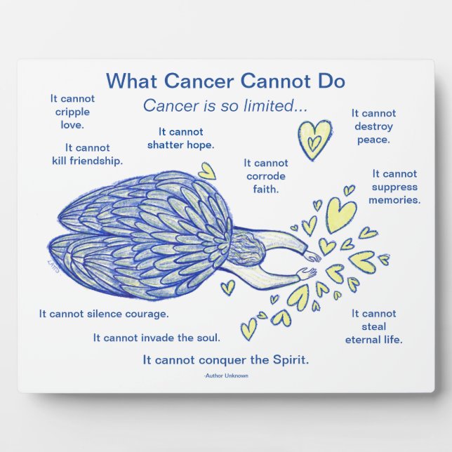 What Cancer Cannot Do Poem Angel Art Plaque (Front)