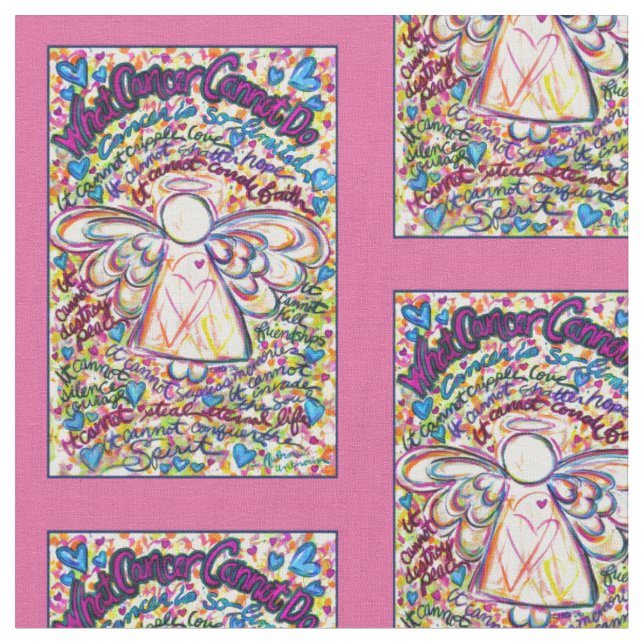 What Cancer Cannot Do Poem Angel Fabric Material (Close Up)