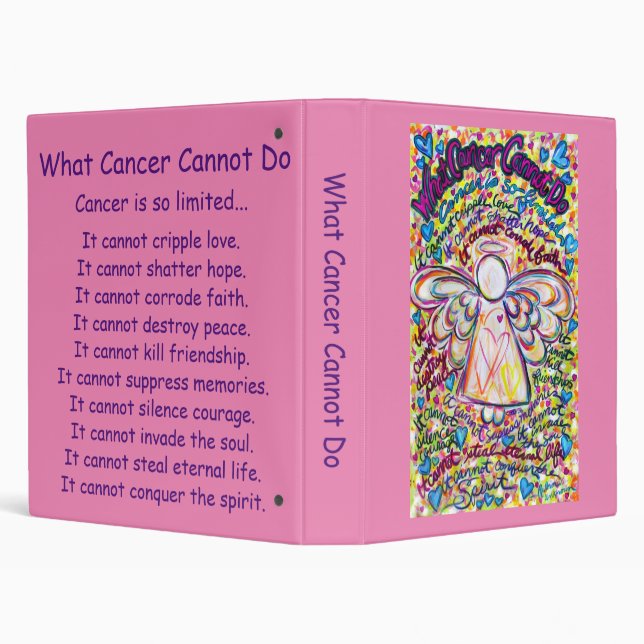 What Cancer Cannot Do Poem Angel Notebook Binder (Background)