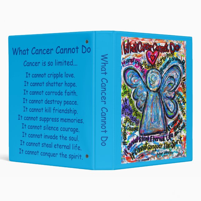 What Cancer Cannot Do Poem Angel Notebook Binder (Background)