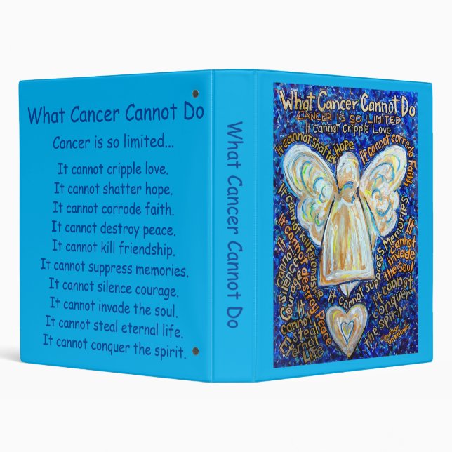What Cancer Cannot Do Poem Angel Notebook Binder (Background)