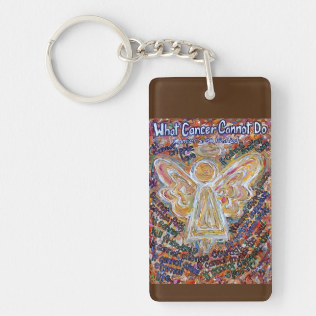 What Cancer Cannot Do Poem Angel Pendant Keychains (Front)