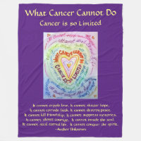 What Cancer Cannot Do Poem Heart Chemo Blanket